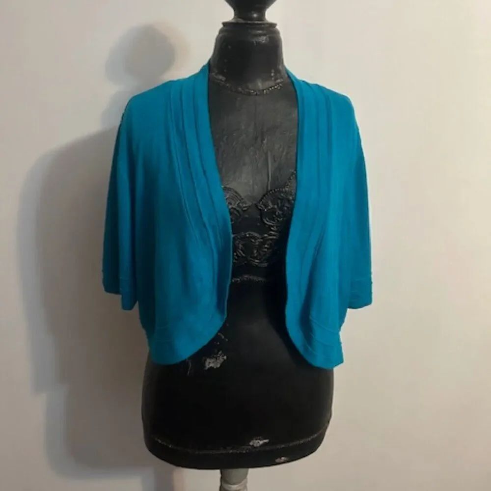 Lane Bryant Turquoise knit shrug, size 22/24